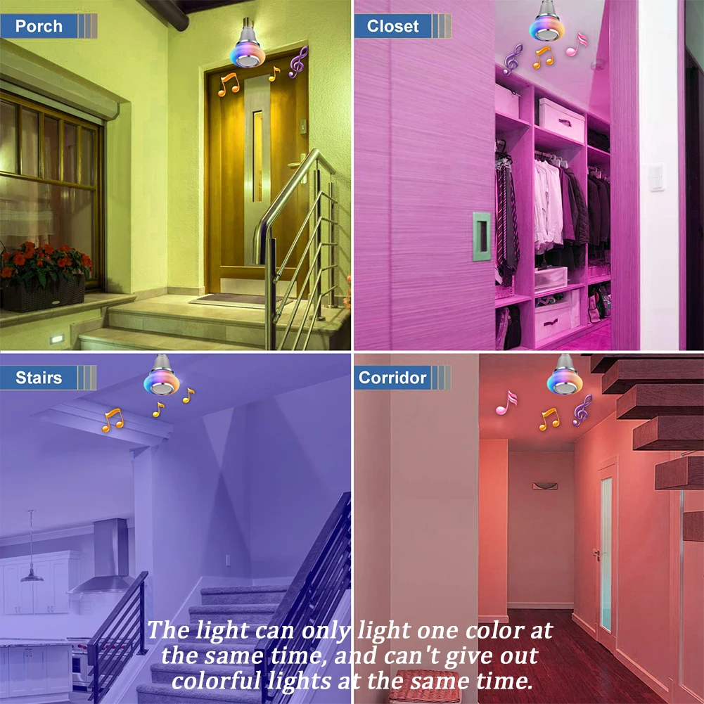 

Music Light Bulb Audio Playing Color Changing Mini Wireless Smart Life RGB Led Dimmable Remote Control Bluetooth Speaker Home