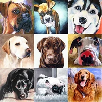 diy dog paint by number for adults animal room wall art coloring by numbers oil painting on canvas home art decor