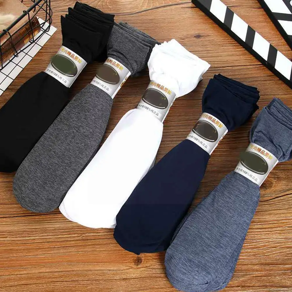 

Socks Men's Stockings Men's Socks Spring And Summer Cotton Mercerized Tube Thin Color Pure Section The Simple In Business C0c1