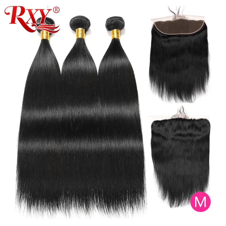 RXY волнистые пряди с закрытием перуанские волосы человеческие фронтальные