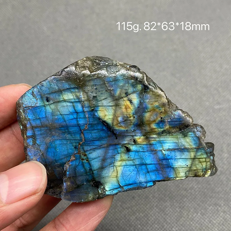 

Gorgeous Natural Labradorite Slice Quartz Mineral Crystal Specimen Collectible Gift Ornaments （Take pictures in wet water）