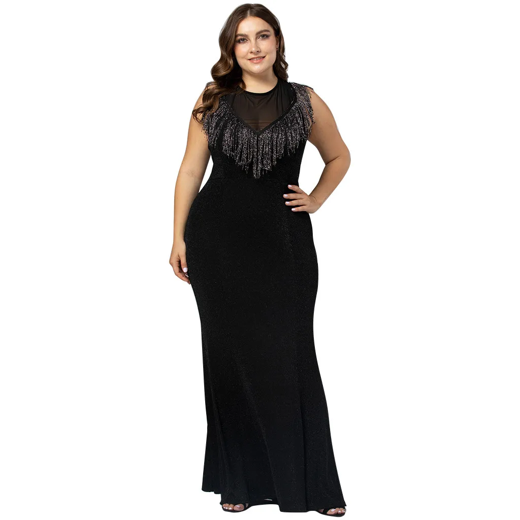 Бесплатная Страусиная шикарная черная плюс размер перспектива блестящая