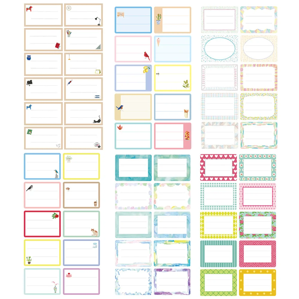 

124Pcs Package Stationery Label White Label Write Name Sticker Blank Sticker Label Child Stationery Sticker