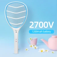 yage 2200v electric insect racket zapper usb 1200mah rechargeable mosquito kill fly 3 network bug zapper killer trap