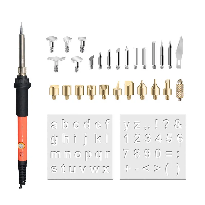 

29pcs Wood Burning Kit Carving Pyrography Pen Kit 60W Adjustable Temperature Soldering Iron Welding Wood Embossing Burning set