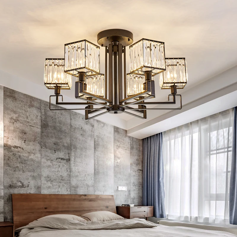 Модные новые черные светодиодные люстры высокое качество железная Потолочная