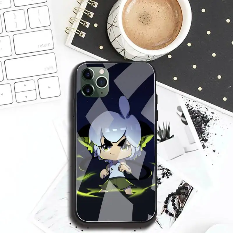 

Cute cartoon cat simple Luo Xiaohei Phone Case Tempered Glass For iPhone 11 Pro XR XS MAX 8 X 7 6S 6 Plus SE 2020 case