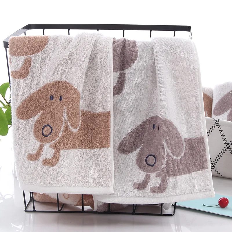 

Baby Towel 34*72CMHome Daily Cartoon Cute Embroidered Dog Baby Towels Scarf Bath Stuff Cotton Baby Wash Towel Gift