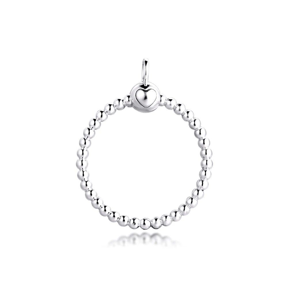 

Moments Medium Beaded O Pendant Genuine 925 Sterling Silver Necklace Charms for Women DIY Jewelry WITHOUT CHAIN Wholesale