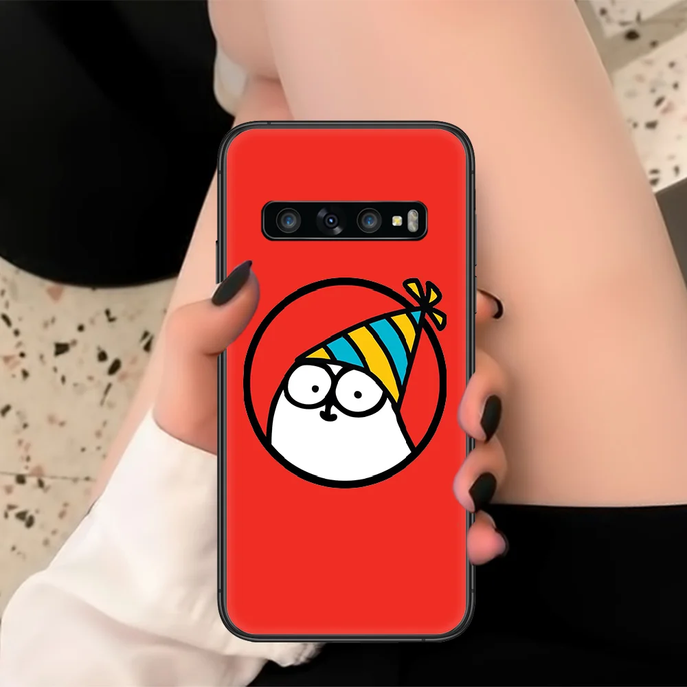 

Simons Cat Cartoon Phone Case For Samsung Galaxy Note S 8 9 10 20 Plus E Lite Ultra Black black Hoesjes Luxury Shell Trend Cell