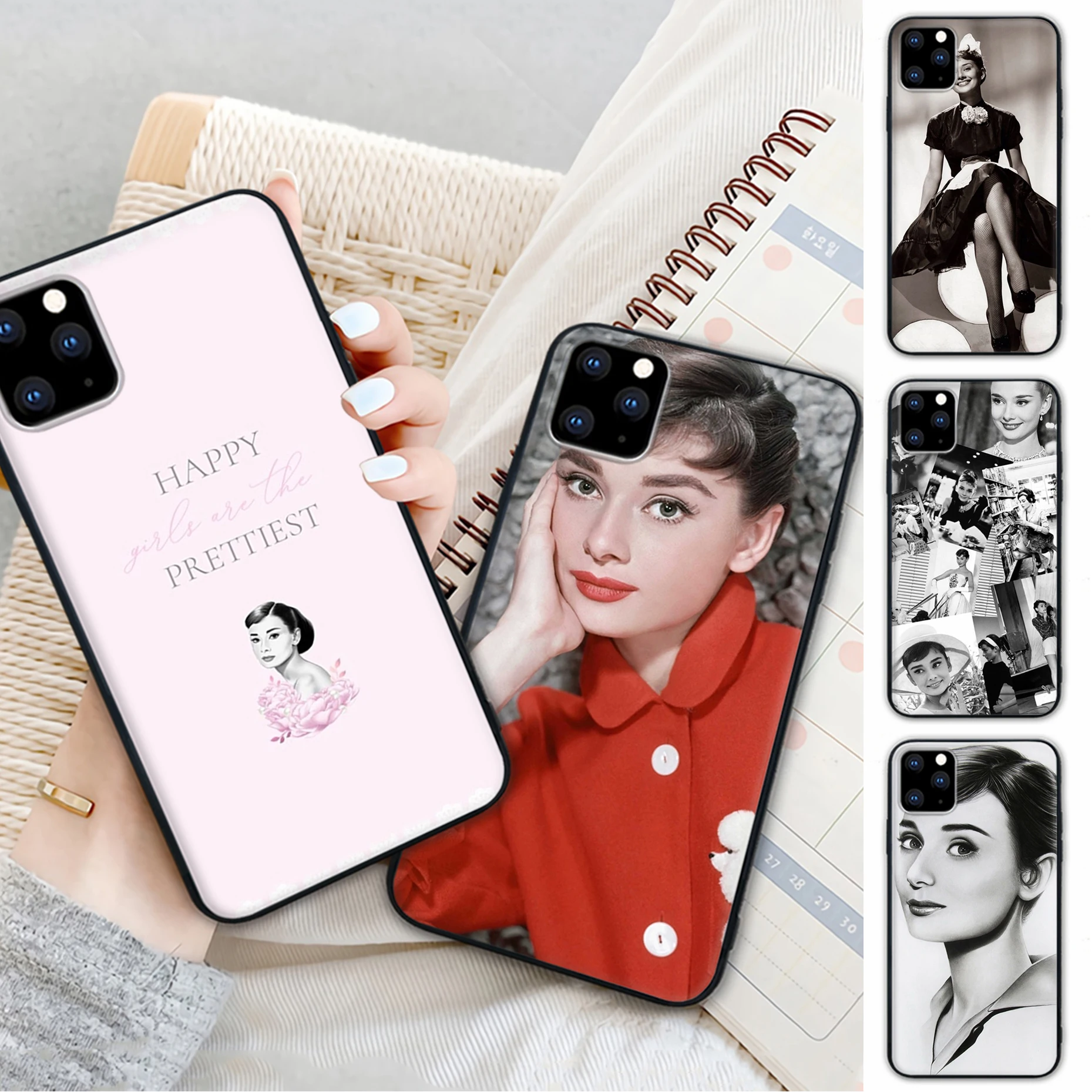 

For Girls Audrey Hepburn Novelty Cellphone Cover Case For Iphone 11 12 Pro Max 5s 6s 7 8 Plus X Xr Xs Max Se 2020 Case