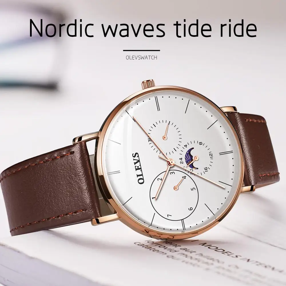 Новинка 2020 Брендовые мужские часы OLEVS роскошные спортивные военные кварцевые