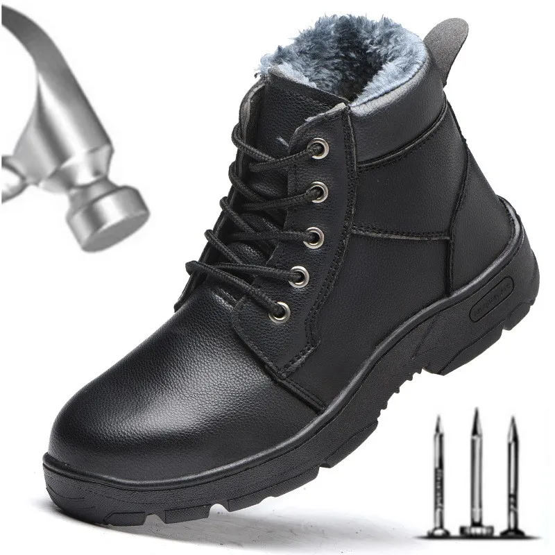 

Мужские кожаные ботинки, удобная зимняя теплая обувь, мужские мотоциклетные ботильоны, Мужская зимняя обувь, мужские рабочие ботинки Martens