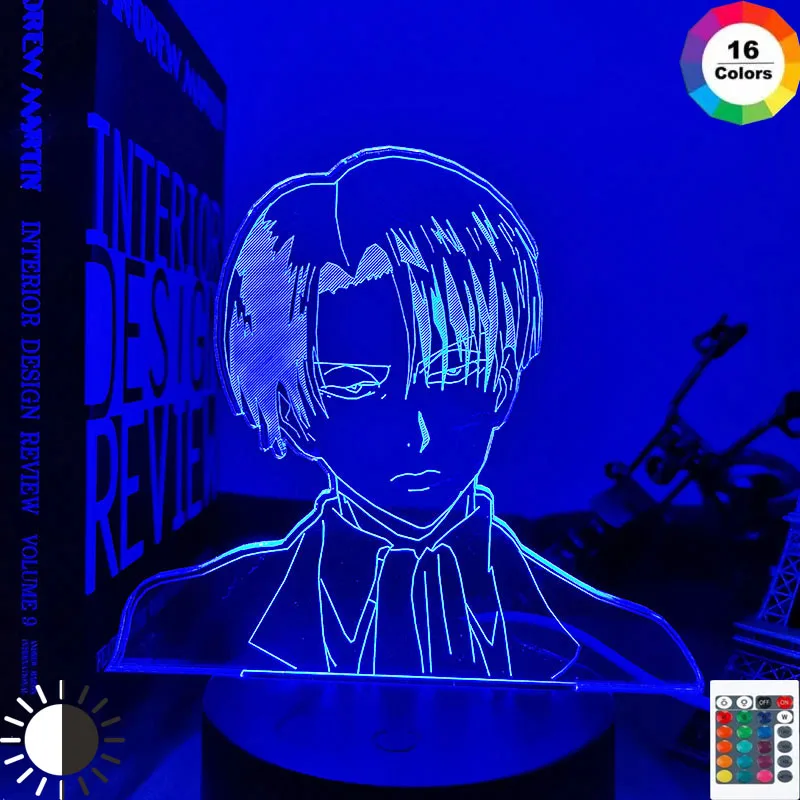 

Acrylic 3D Lamp Levi Ackerman Attack on Titan for Home Room Decor Light Child Gift Levi Ackerman LED Night Light Anime