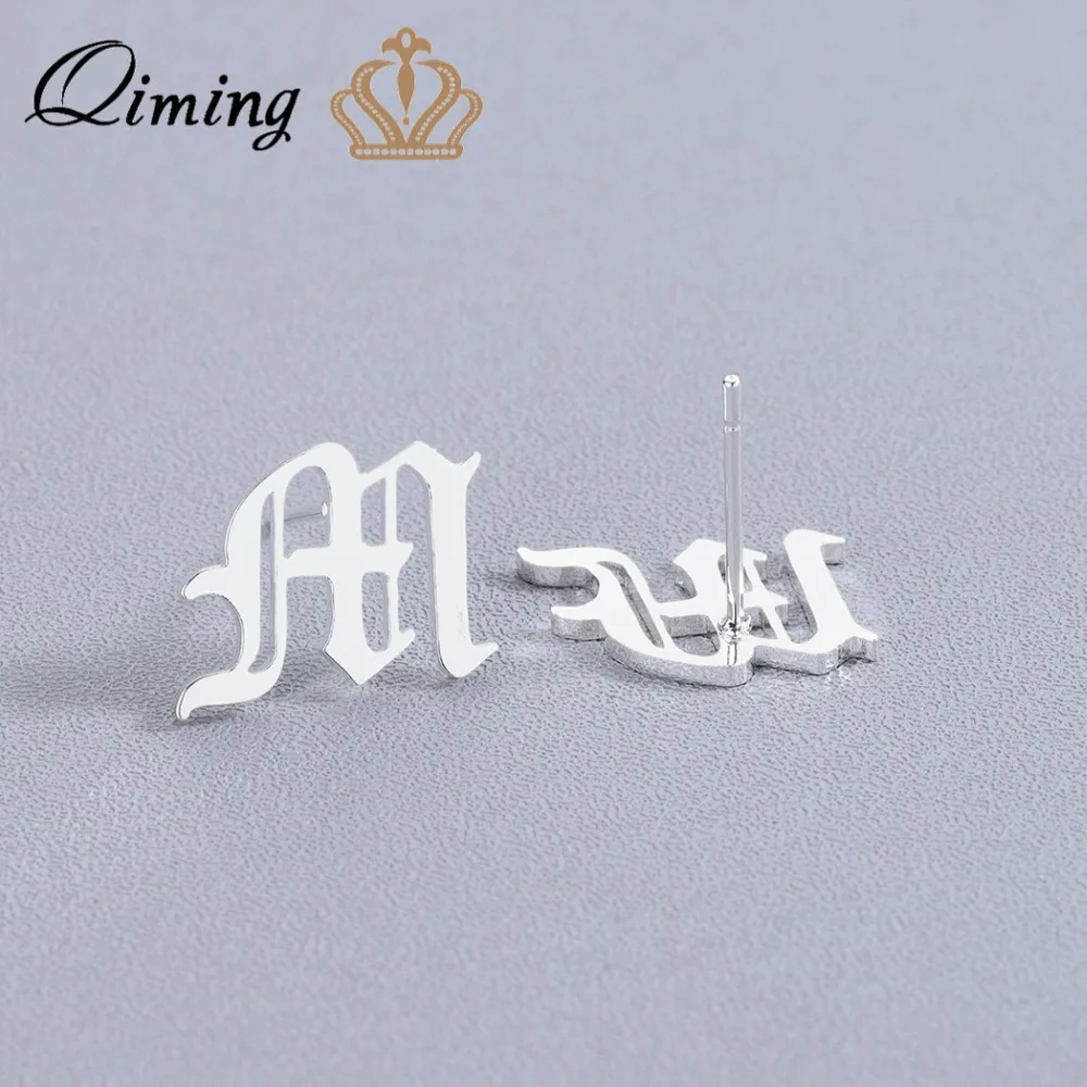 QIMING M первоначальный серьги в тибетском стиле 3 женские подвеской виде буквы уха