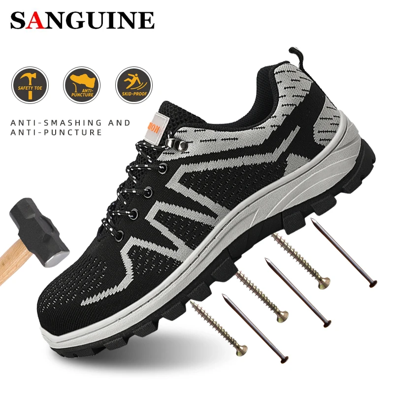 Мужская обувь из нержавеющей стали защита от проколов легкие теплые кроссовки