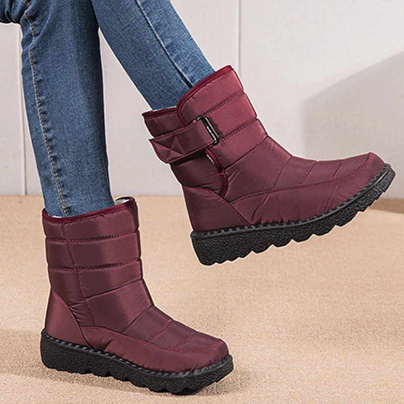 

Rimocy Waterproof Platform Snow Boots Women Autumn Winter Warm Low Heels Ankle Boots Woman Comfortable Cotton Shoes Plus Size 43