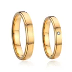 Индивидуальные обручальные кольца Love Alliance 4 мм, однотонные, реальные, 14k, искусственные, для мужчин и женщин, на годовщину брака