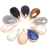 1pcs drop shaped faceted semi precious pendant for jewelry making diy accessories bracelet nacklace earring