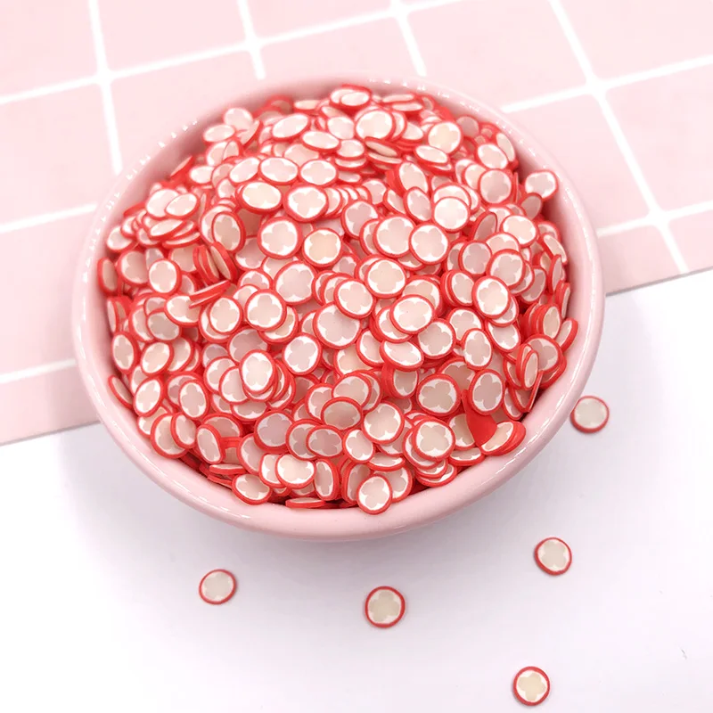 

100g/lot Nail Art Decorations Hollow Red Pepper Soft Clay Slices Polymer Clay Sprinkles for Crafts DIY Scrapbooking Phone Deco