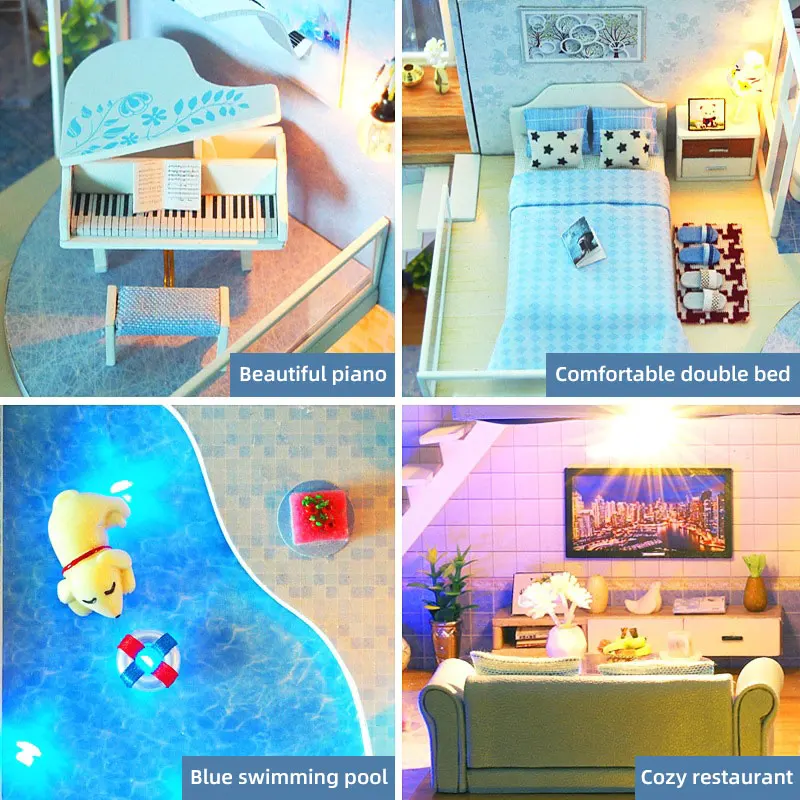 Кукольный домик сделай сам деревянный миниатюрный дом для кукол с комплектом