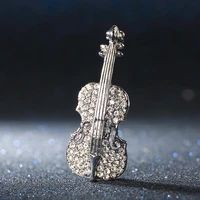 personality women brooches crystal rhinestone violin brooches jewelry accessories brooch
