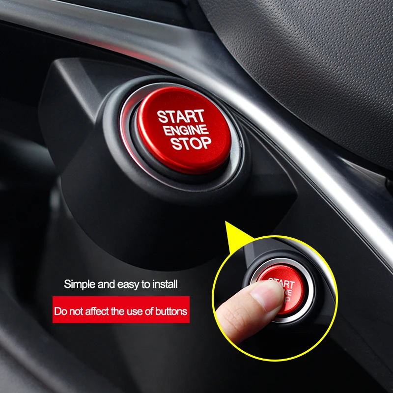 Наклейка QHCP для кнопки запуска и остановки двигателя автомобиля декоративная
