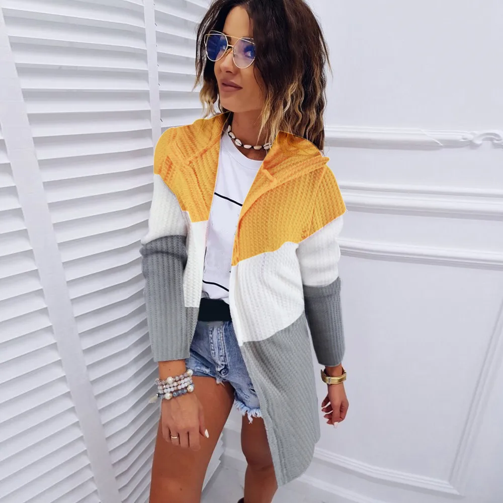 Женский вязаный свитер куртка с длинным рукавом пальто свободные кардиганы в