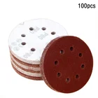 Диски наждачные, 100 мм, 5 дюймов, 8 отверстий, 40 Грит, 125 шт.