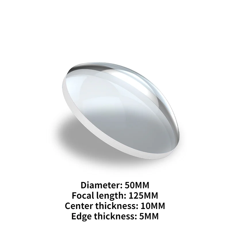 

K9 Plano выпуклый диаметр 50 мм фокусное расстояние 125 мм оптическая пленка Большой Стеклянный плоский выпуклый объектив выпуклые линзы Сфериче...