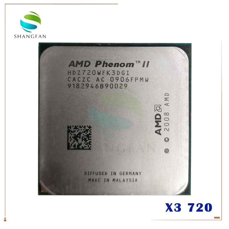 

Трехъядерный процессор AMD Phenom X3 720 2,8 ГГц HDX720WFK3DGI HDZ720WFK3DGI разъем AM3 938pin