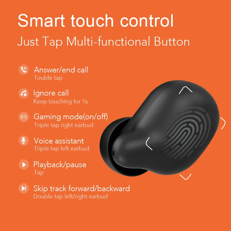 Оригинальные Bluetooth наушники xiaomi Haylou T15 2200 мАч сенсорное управление беспроводная