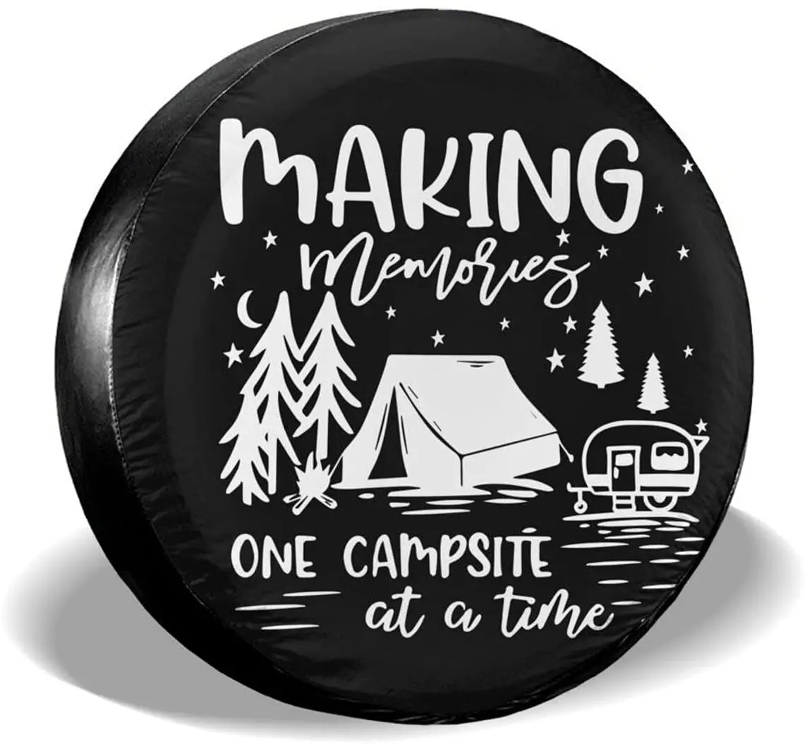 

cozipink Making Memories One Campsite at A Time Spare Tire Cover Wheel Protectors Weatherproof Universal for Trailer Rv