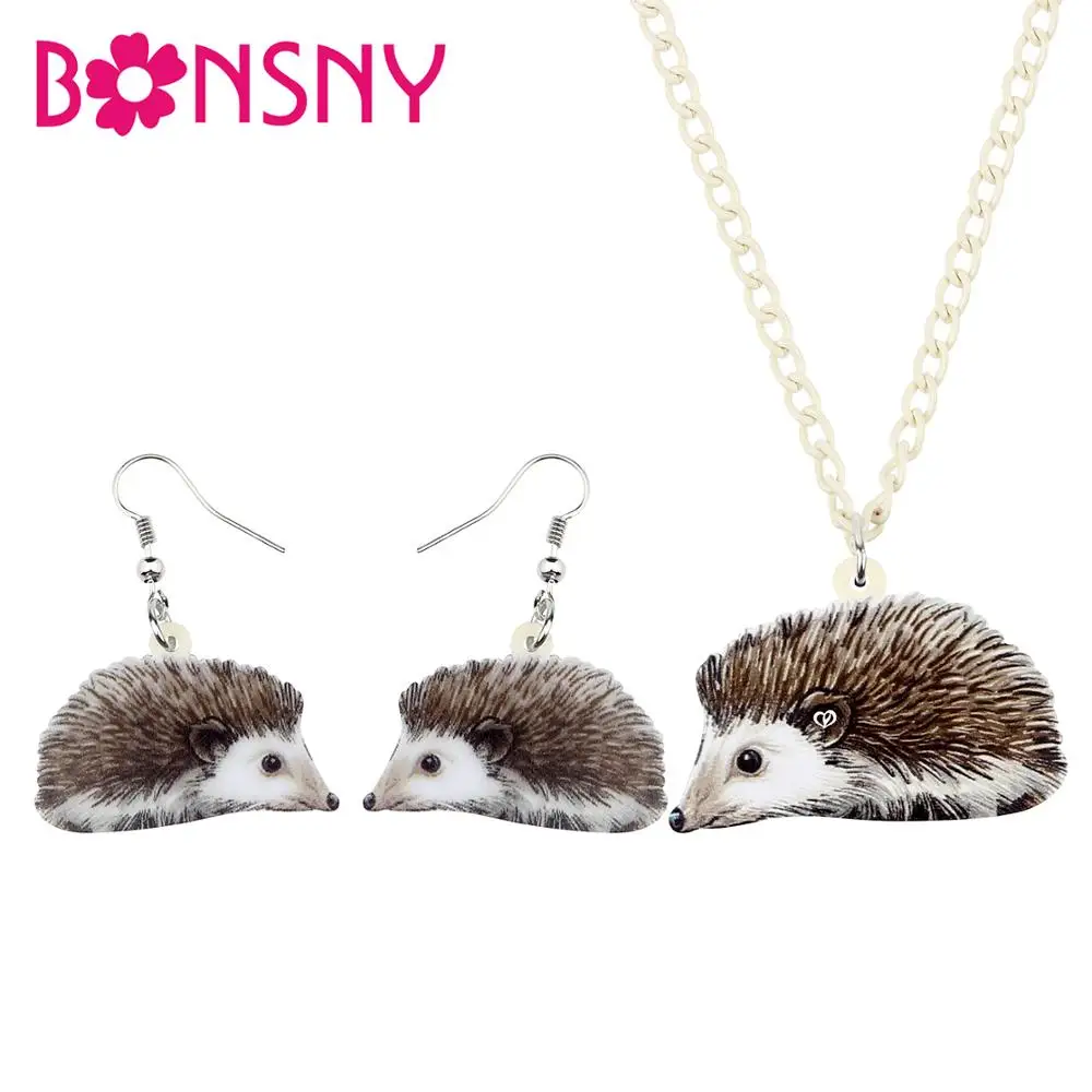 Акриловые Ювелирные наборы Bonsny ожерелье и серьги в стиле аниме Ежик модные