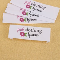custom sewing label handmade tags name cotton ribbon logo or text personalized brand flower 15mm x 60mm md5237