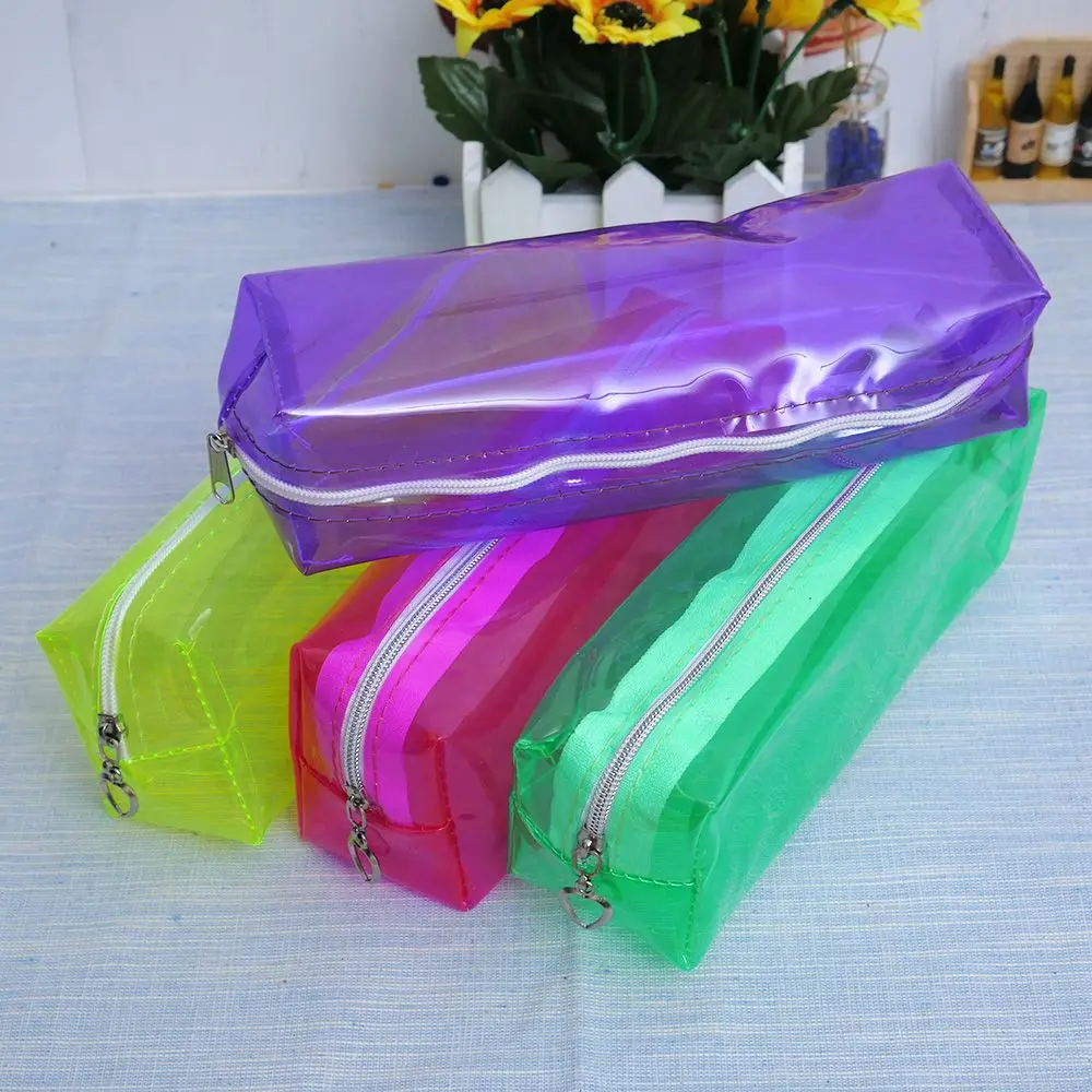 Узкие яркого цвета прозрачные пеналы для школьниц Kawaii lapis escolar astuccio scuola pencilcase
