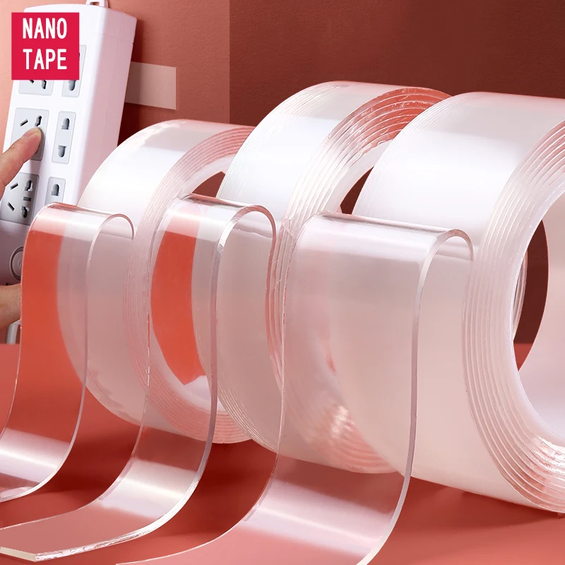 

1M/2M/5M Transparent Double-Sided Adhesive Nano Strong sticky Tape Removable Washable Nano Tape two sided tape gekkotape