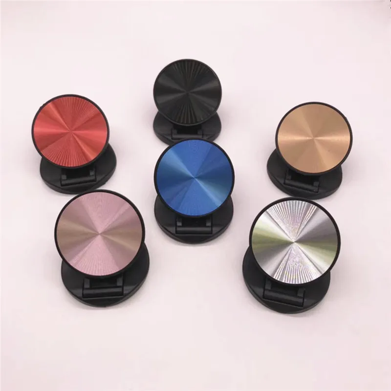 20pcs metal plate round pocket mobile phone folding stretch bracket phone holder support free global shipping