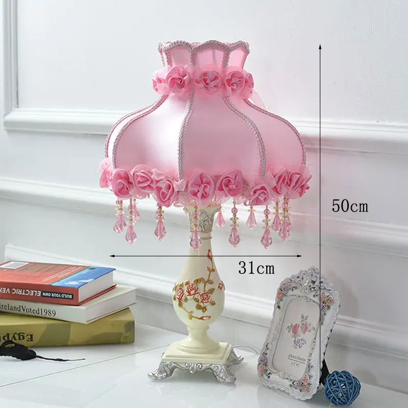 Розовые настольные лампы принцессы для спальни гостиной светодиодный