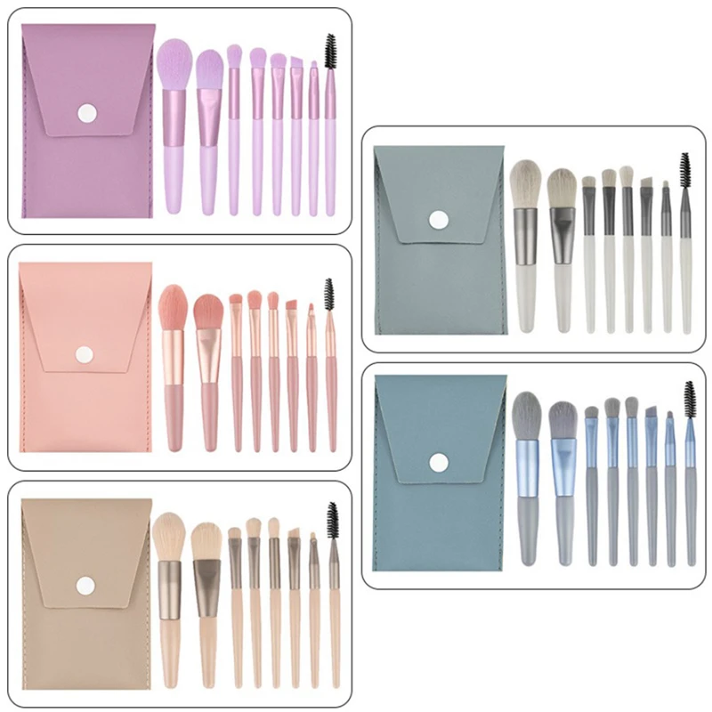 

8 Pcs Mini Travel Portable Soft Makeup Brushes Set Eye Shadow Foundation Eyelash