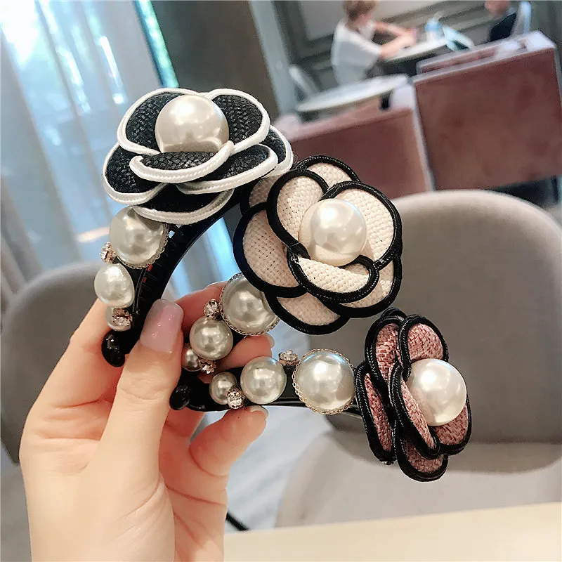 

Banana Hair Clip for Women Girl Camellia Flower Floral Pearl Hairpin Korean Handmade Fashion Accessories Mujer Wholesale