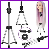 mini tripod stand metal adjustable wig stand cosmetology hairdressing training mannequin head wig stand for doll head block wig