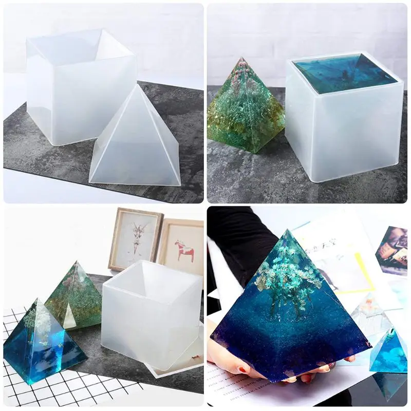 Большая пирамида смолы формы УФ силиконовая форма для DIY Orgonite Orgone ювелирные