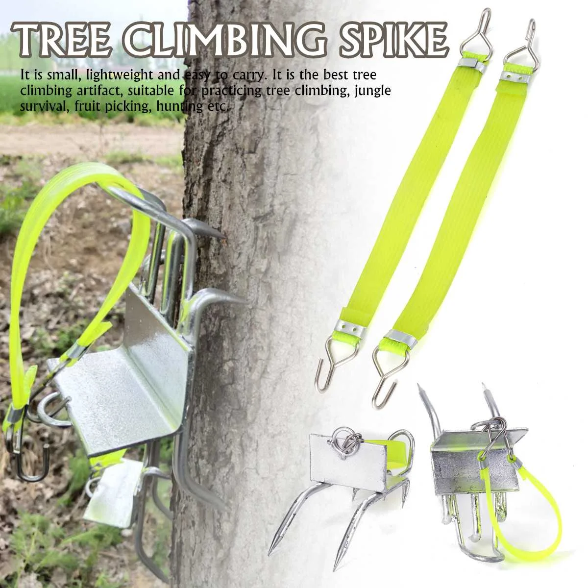 

Climbing-Safe-Tool New-Tree-Climbing-Tool Adjustable Harness Simple-Use for Picking Hunting Stainless Steel Pole Spurs Climber