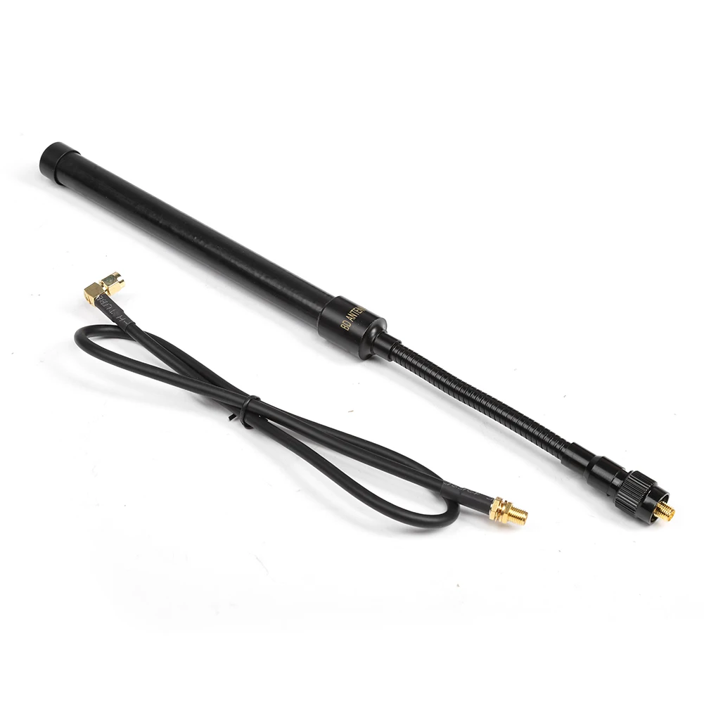 

SMA-F to SMA Right-Angle Adapter Cable + AT-33 400-470MHz 3.2/5.5dB Gain 50 Ohms Antenna
