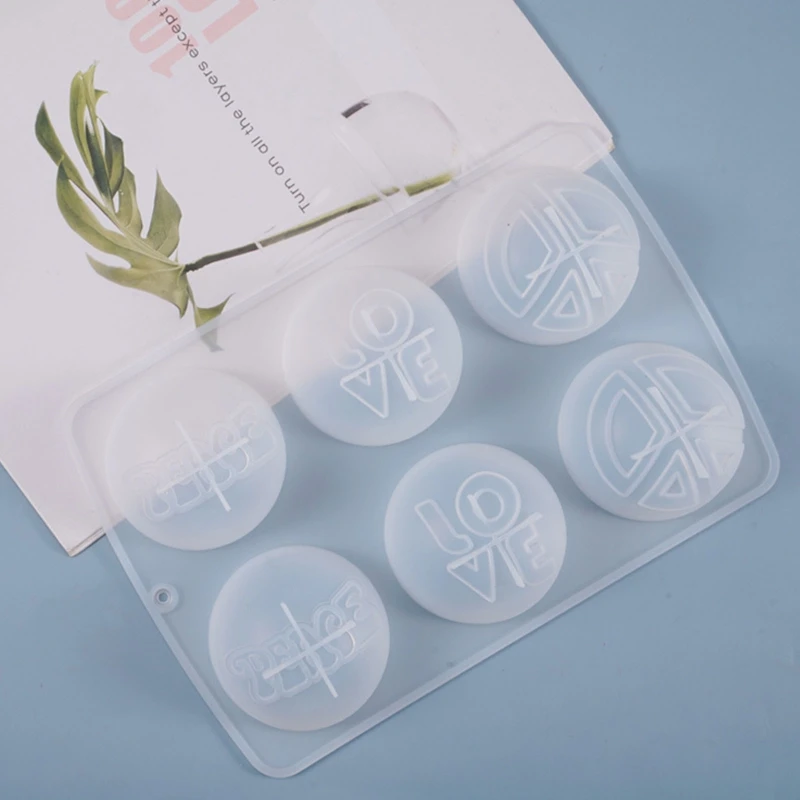 

Round Letters 6 Cells Decoration Casting Silicone Mould Crystal Epoxy Resin Mold B36D