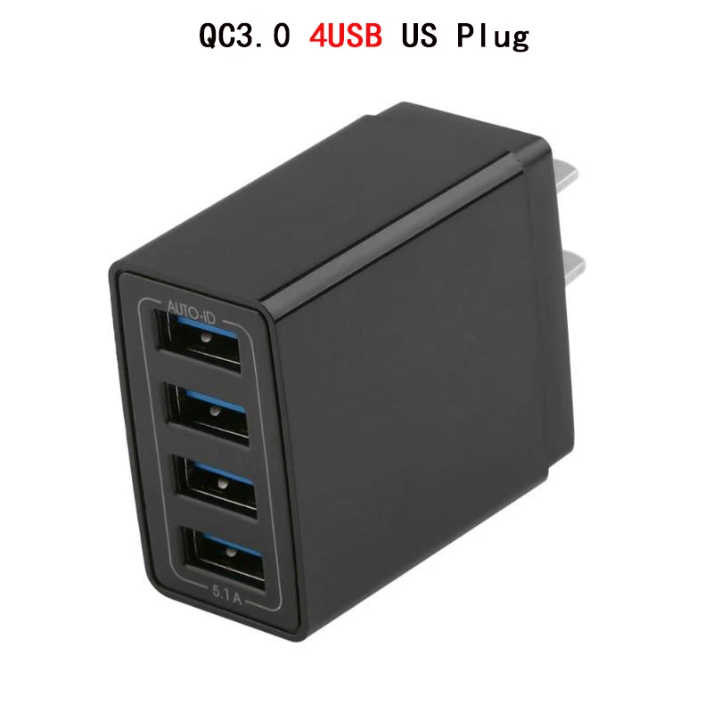 US Plug Зарядное устройство USB quick charge 3,0 для iPhone iPad EU US штепсельный адаптер настенное зарядное устройство для samsung Xiaomi Mi 8 huawei зарядное устройство для мобильных телефонов - Тип штекера: US Plug