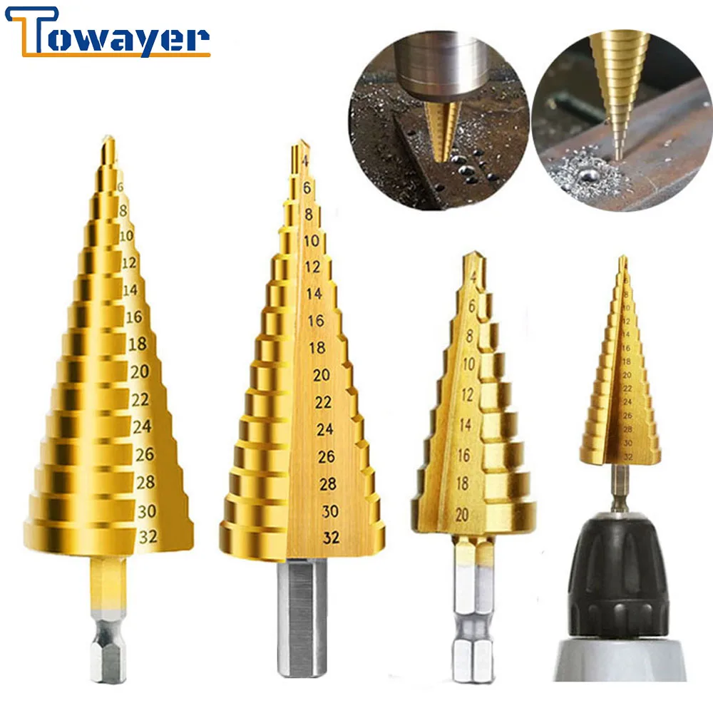 Сверло из быстрорежущей стали с титановым покрытием ступенчатое сверло набор