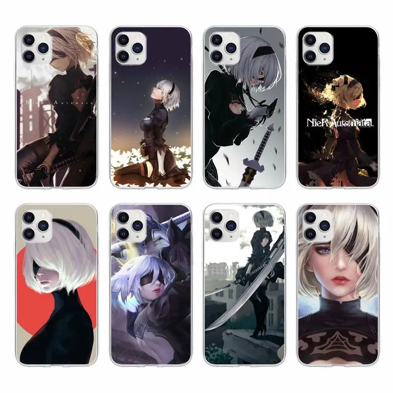 

Anime Nier Automata Phone Case For Samsung S21 S20 Fe S10-4G S30 Plus Note 20 Ultra S9 S10e Transparent Cover
