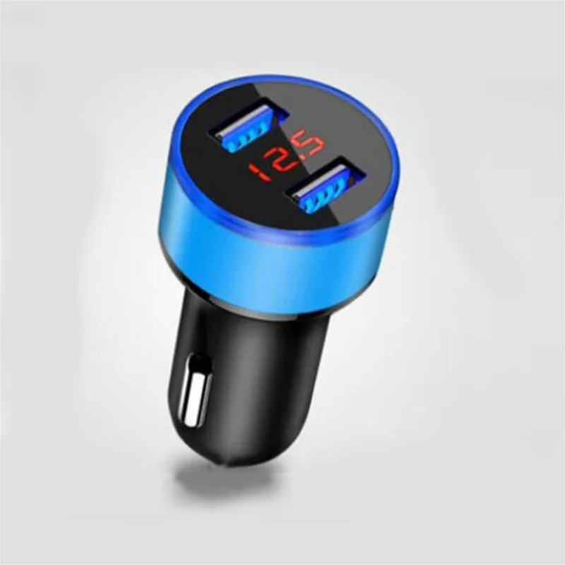 Blue 3.1A Автомобильное зарядное устройство с цифровым дисплеем Quick Charge 3,0, автомобильное зарядное устройство с двумя Usb, автомобильное зарядное устройство с контролем напряжения и тока, автомобильное зарядное устройство - Цвет: Blue 3.1A